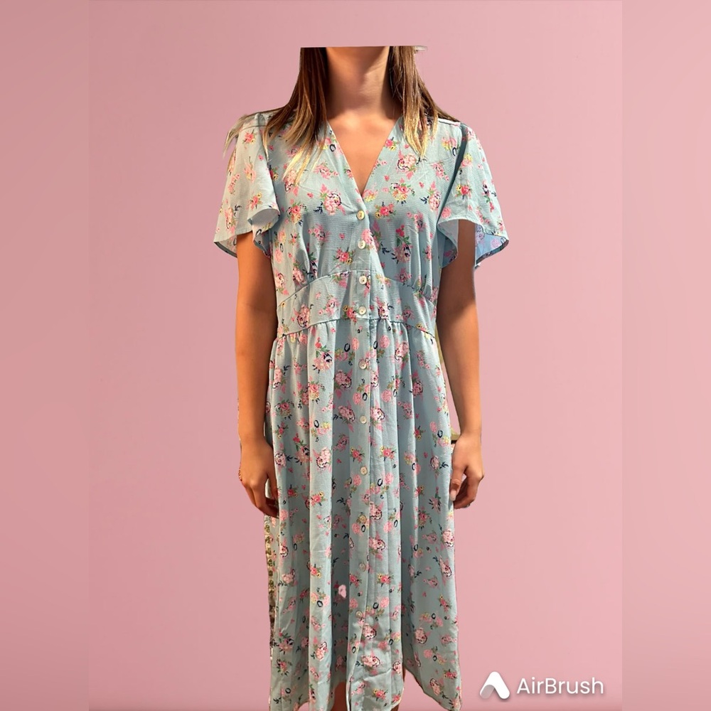 Woman’s Floral Button Up Dress